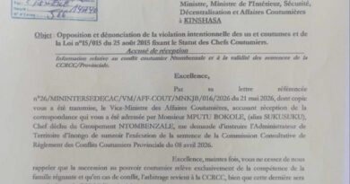 Maï-Ndombe : le gouverneur réagit au dossier coutumier de Ntombenzale